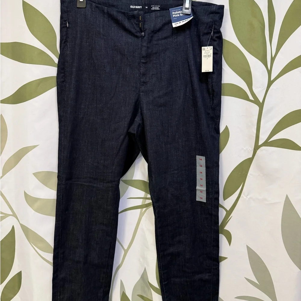 Old Navy Women’s Dark Blue Denim Pixie Pant - Picture 1 of 5